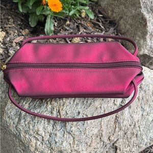 St. John Pink Cosmetic Bag with Wrist Strap NWOT